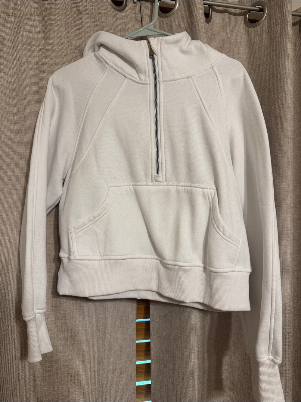 Women’s Cream Half-Zip Fleece Pullover Hoodie